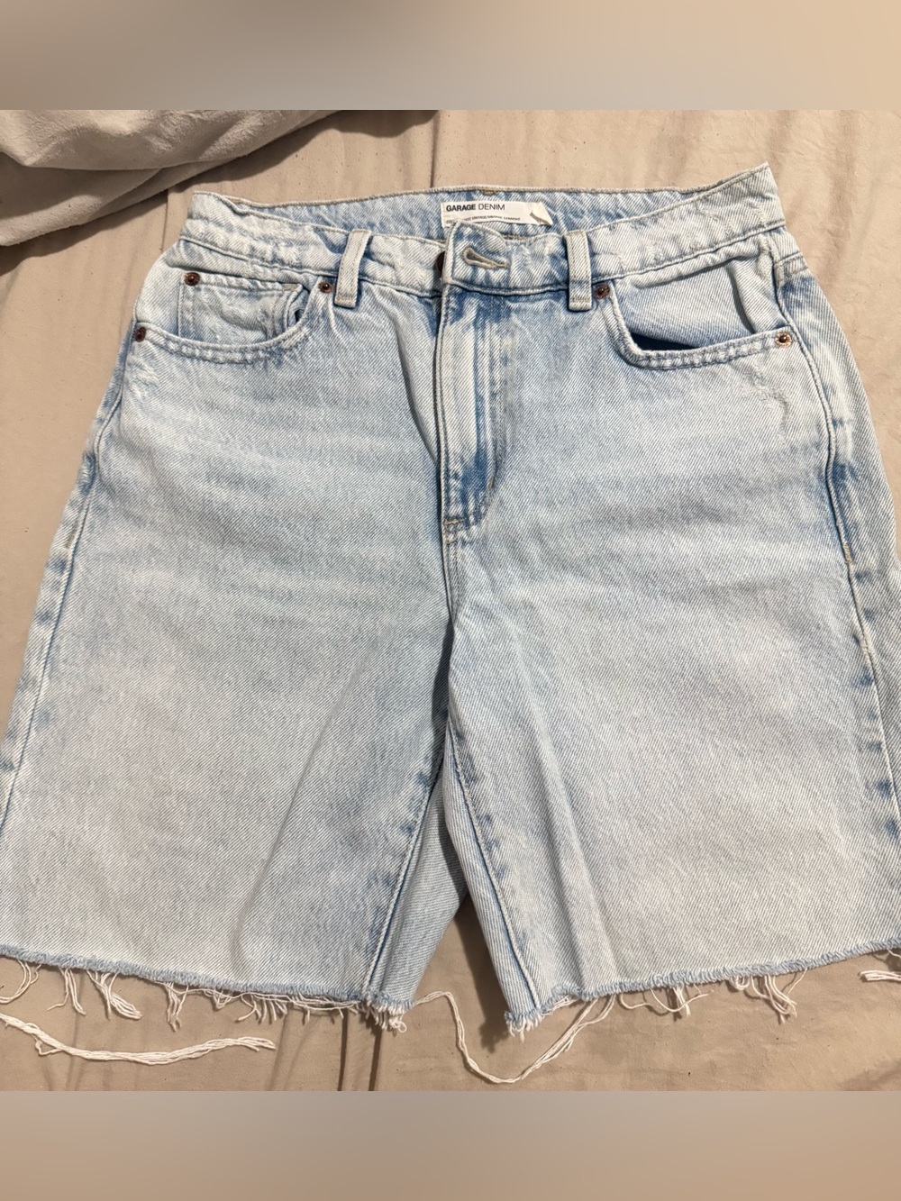 Light Wash Denim Cutoff Shorts - Garage Denim